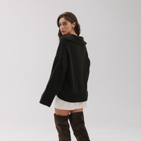 DARK BROWN WOOL POLO SWEATER