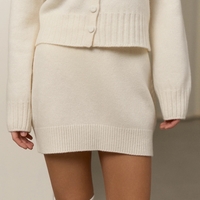 AVA IVORY WOOL MINI SKIRT
