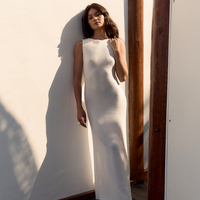 WHITE KNIT MAXI DRESS