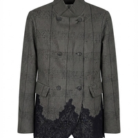 LACE-TRIM CHECK BLAZER