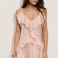 PINK RUFFLED MINI DRESS
