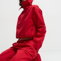 HIGH-NECK CROPPED JACKET IN RED