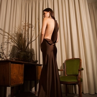 OPEN BACK SATIN MAXI DRESS