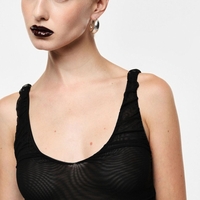 TOP WITH RUCHED STRAPS AND V-NECKLINE