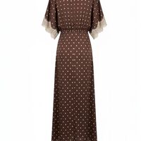 CHOCOLATE DOTS LACE DRESS