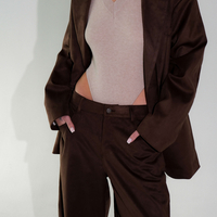RELAXED FIT COFFEE BROWN TROUSERS