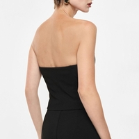 STRAPLESS TAILORED VEST TOP