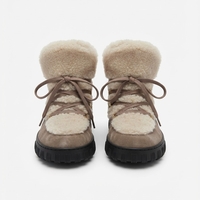 SHEARLING & SUEDE WINTER BOOTS IN BEIGE