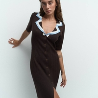 KNITTED DRESS IN BROWN