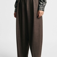 PLEATED BARREL LEG PANTS