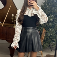 Елегантна дантелена блуза Classy Lace-черно