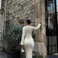 Елегантна плетена рокля „Ivory Contour“- Бяла