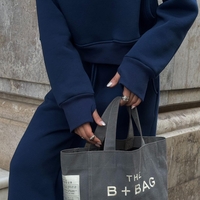 Дамски спортен комплект с цип и качулка (суитшърт + панталон)-син