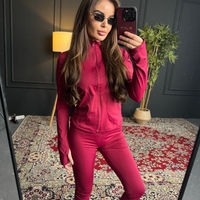 Спортен комплект с цип и клин-цикламено