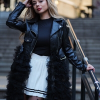 Яке със сваляща се тюлена пола