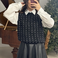 Дамски комплект елече и риза Classic Charm-черно