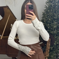 Блуза Crystal Elegance-бяло