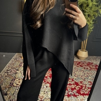 Комплект с асиметрично горнище в черно