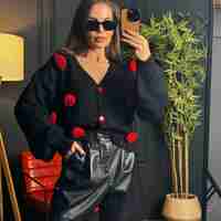 Кожени панталонки с висока талия в черно