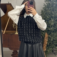 Дамски комплект елече и риза Classic Charm-черно