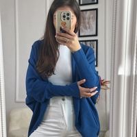 Жилетка кръг с кашмир - синьо