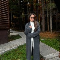 Дълга жилетка с широка кройка в цвят графит