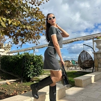 Комплект с пола и блуза с контрастен кант в сиво