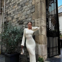 Елегантна плетена рокля „Ivory Contour“- Бяла