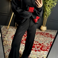 Комплект с апликации мече в черно