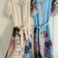 Рокля “Santorini Linen” с артистичен принт