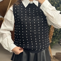 Дамски комплект елече и риза Classic Charm-черно