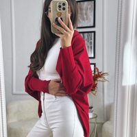 Жилетка кръг с кашмир - червена