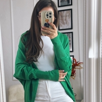 Жилетка кръг с кашмир - наситено зелено