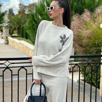 Комплект “Floral Mood” с апликация на цветя-бяло