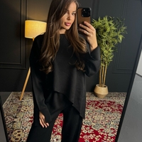 Комплект с асиметрично горнище в черно