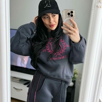 Дамски спортен комплект Aesthetic Community (суитшърт + панталон)-син