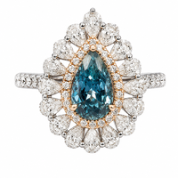 2.43 ct Blue fancy diamond necklace and ring in one