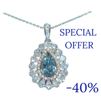 2.43 ct Blue fancy diamond necklace and ring in one