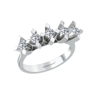 0.91 к Кольцо с 5 бриллиантами