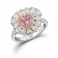 3.43 ct Investment fancy pink diamond ring and necklace