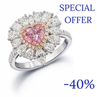 3.43 ct Investment fancy pink diamond ring and necklace