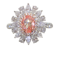 2.59 ct Investment fancy pink diamond ring
