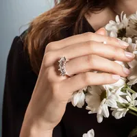 0.91 к Кольцо с 5 бриллиантами