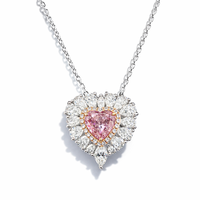 3.43 ct Investment fancy pink diamond ring and necklace