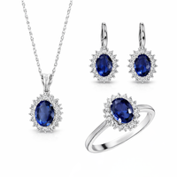 3.36 ct Set with diamonds and sapphires