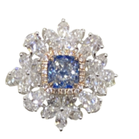 3.06 ct Fancy blue diamond ring