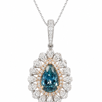 2.43 ct Blue fancy diamond necklace and ring in one