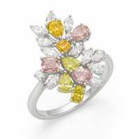 1.71 к Пръстен с цветни диаманти