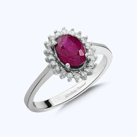 3.58 ct  Set with rubies and diamonds