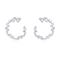 WHITE GOLD PLATED EARRINGS CRYSTAL DROPS